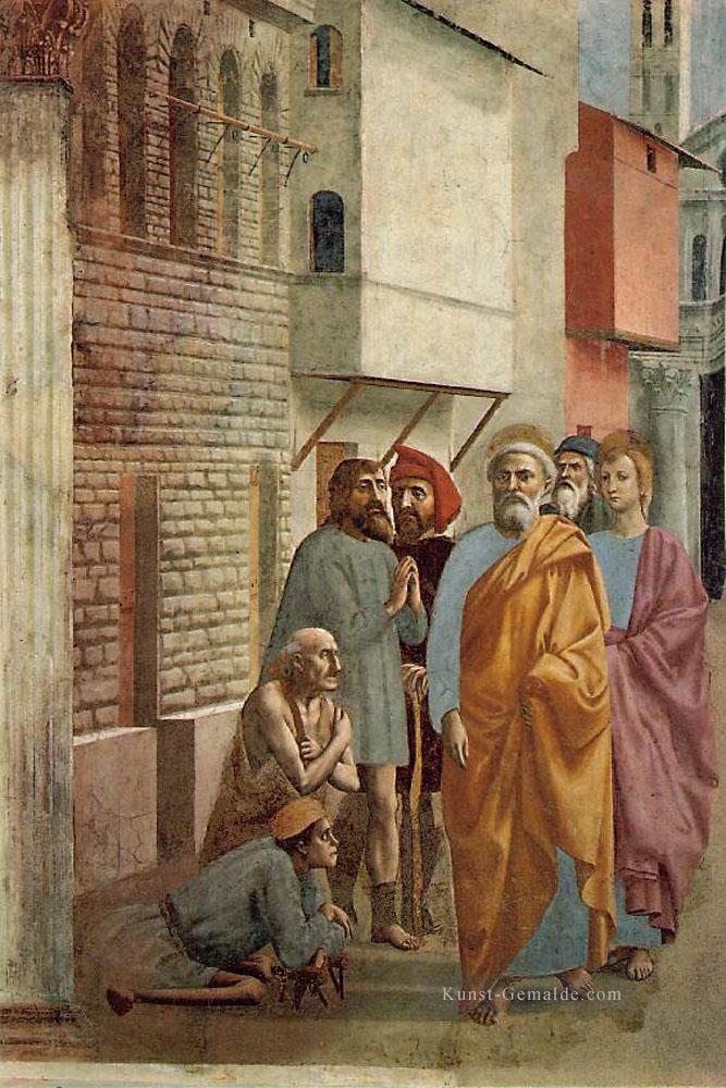 St Peter Heilung der Kranken mit seine Schatten Christentum Quattrocento Renaissance Masaccio Ölgemälde
